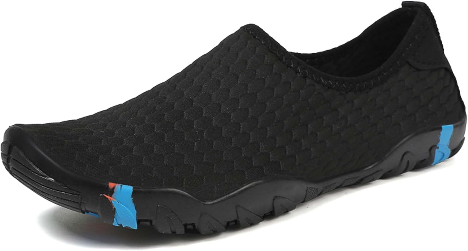 

Мужские противоскользящие водные туфли для активного отдыха, пляжа, плавания, рыбалки, быстро сохнущие водные туфли, легкие мягкие кроссовки для фитнеса, йоги и танцев Duagl, черный