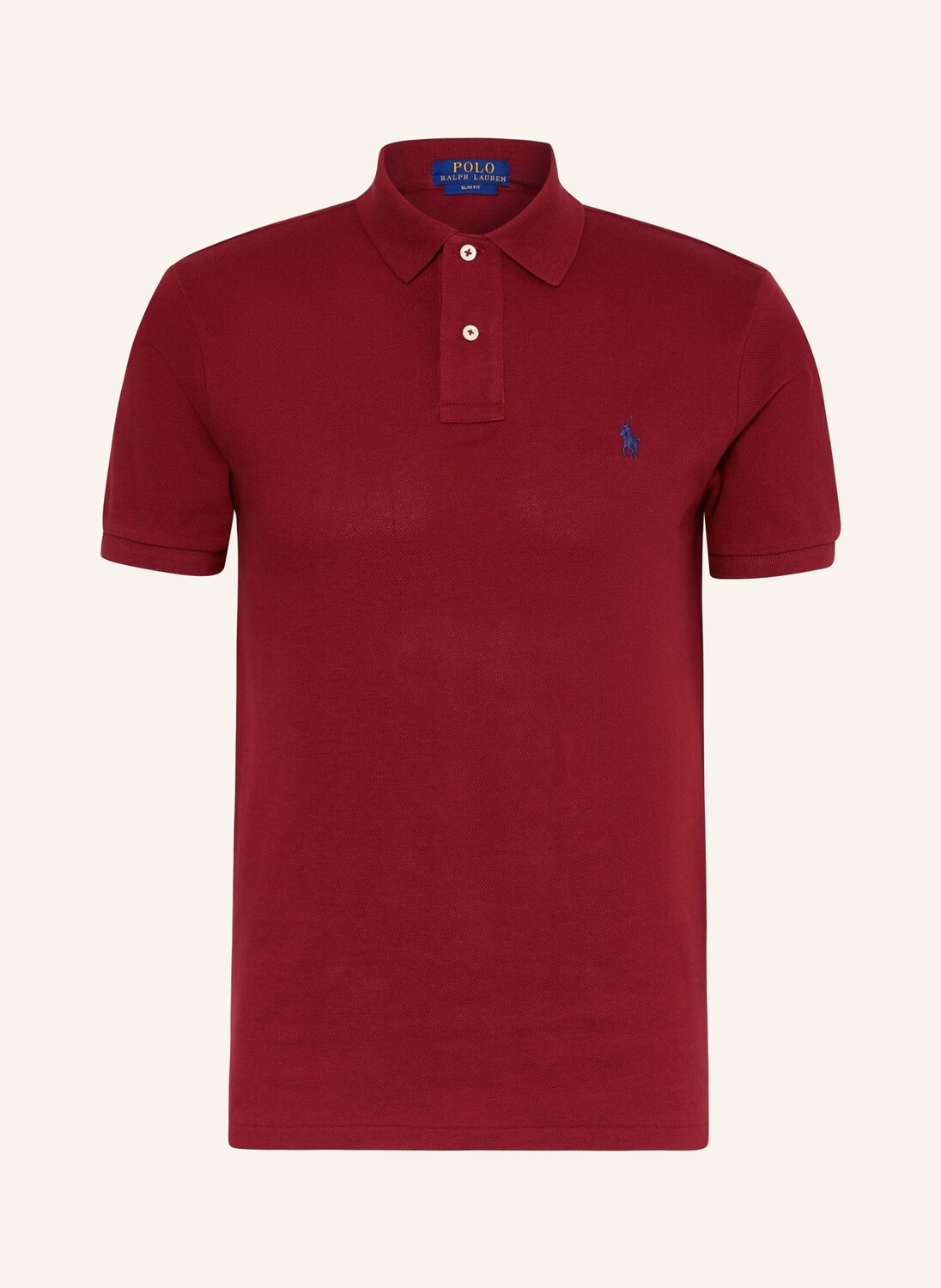 

Рубашка-поло узкого кроя из пике POLO RALPH LAUREN, темно-красный