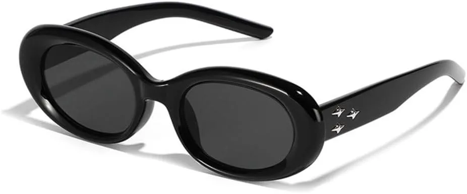 

Спортивные солнцезащитные очки для женщин, винтажные овальные солнцезащитные очки для мужчин, модные солнцезащитные очки в стиле стимпанк для женщин MTZJH, Black Gray