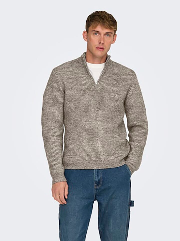 

Пуловер ONLY & SONS Pullover, серо-коричневый
