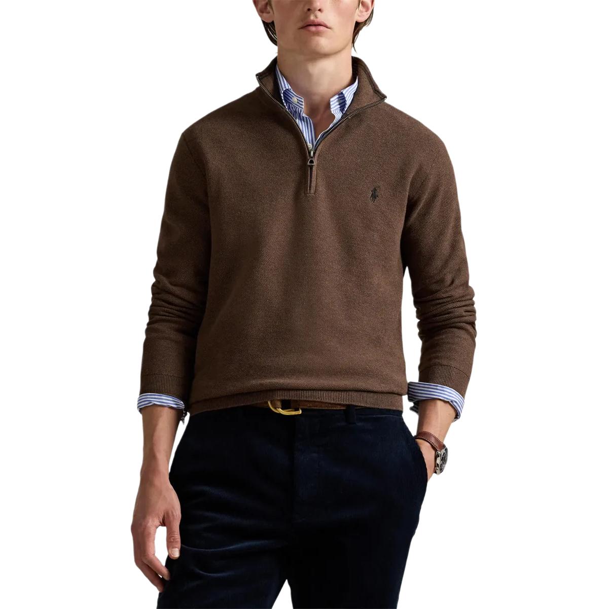 Polo Ralph Lauren Пуловер с застежкой-молнией до середины груди — фото 4