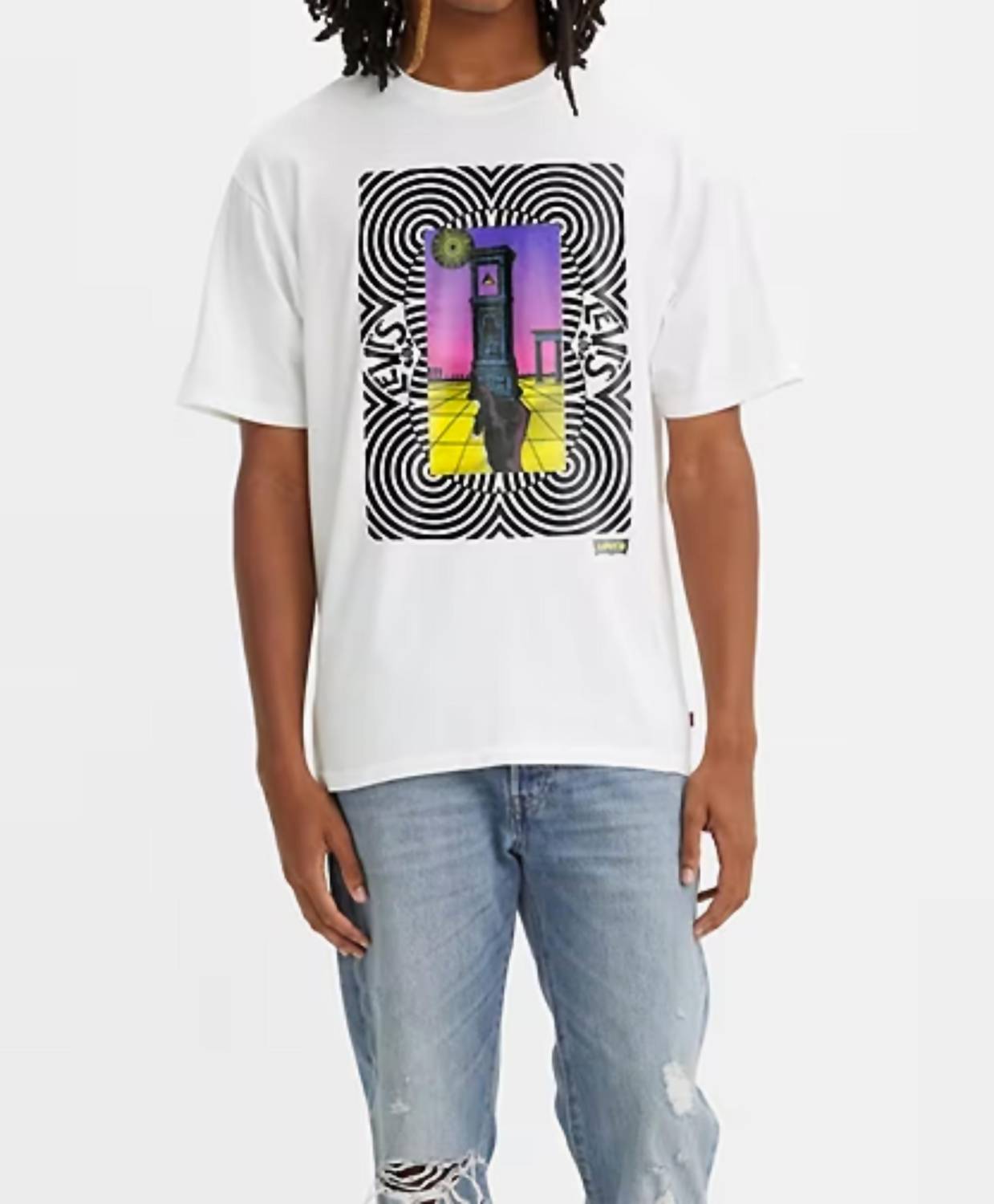 

Футболка Vintage Fit Surreal Clock Graphic Tee ярко-белого цвета Levi's
