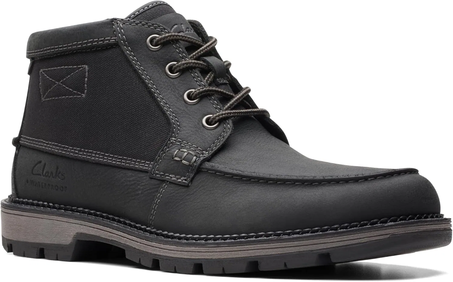 Мужские мокасины-оксфорды Clarks Maplewalk, Black Combi — фото 3