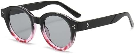 

Винтажные круглые солнцезащитные очки 2027 года для женщин и мужчин, градиентные солнцезащитные очки, модные прозрачные очки с защитой от УФ-излучения UV400 MTZJH, Pink