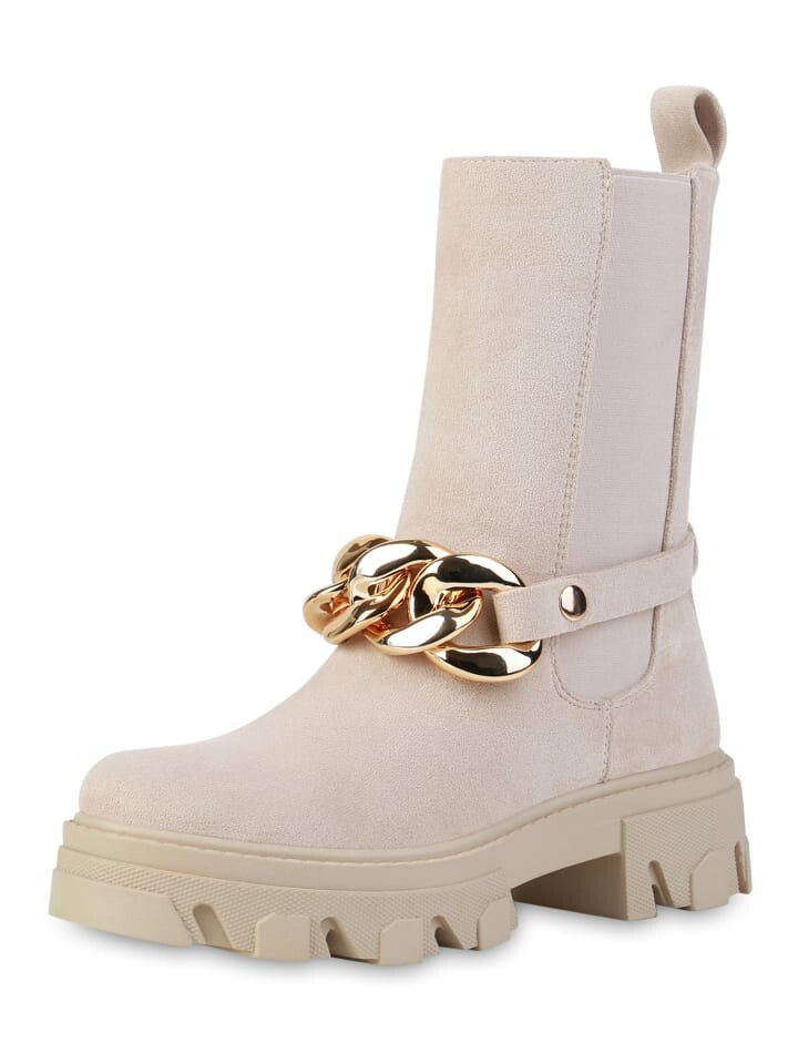 

Ботильоны VAN HILL Plateau Boots Evelyn, цвет beige velours