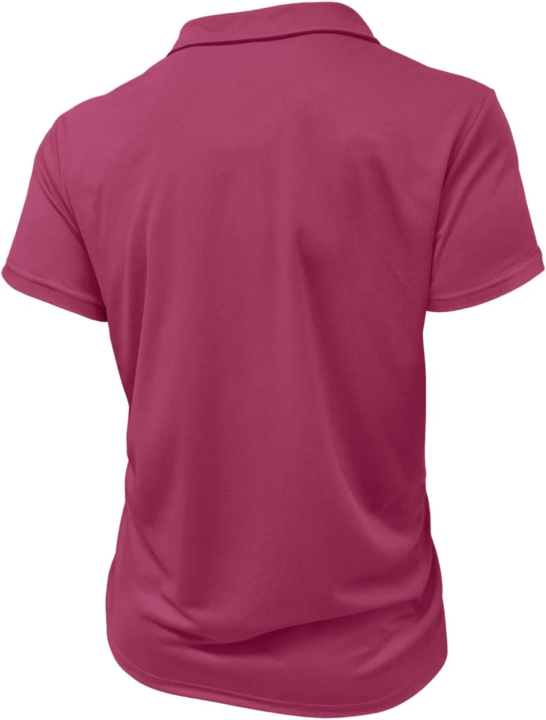 Пиклбол рубашка с коротким рукавом, с четвертью замком, Slim Fit, быстросохнущая, Y020-hot Pink — фото 4