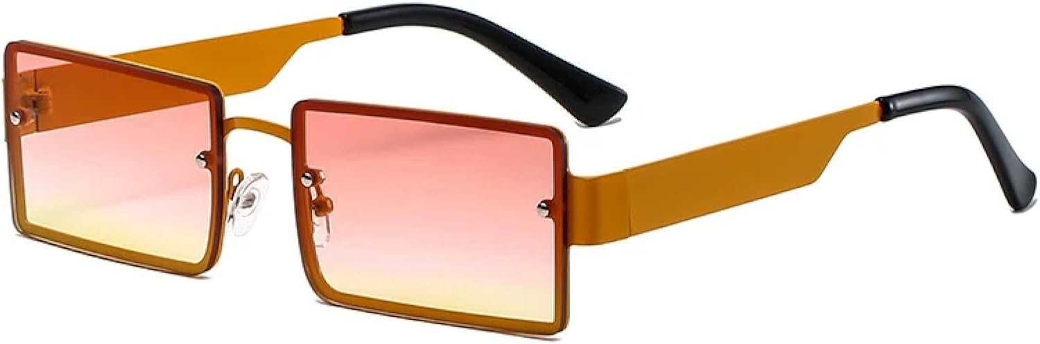 

Модные роскошные металлические солнцезащитные очки для женщин и мужчин, для активного отдыха, путешествий, вождения, защиты от УФ-излучения UV400 TKKTLLT, Orange Pink Yellow