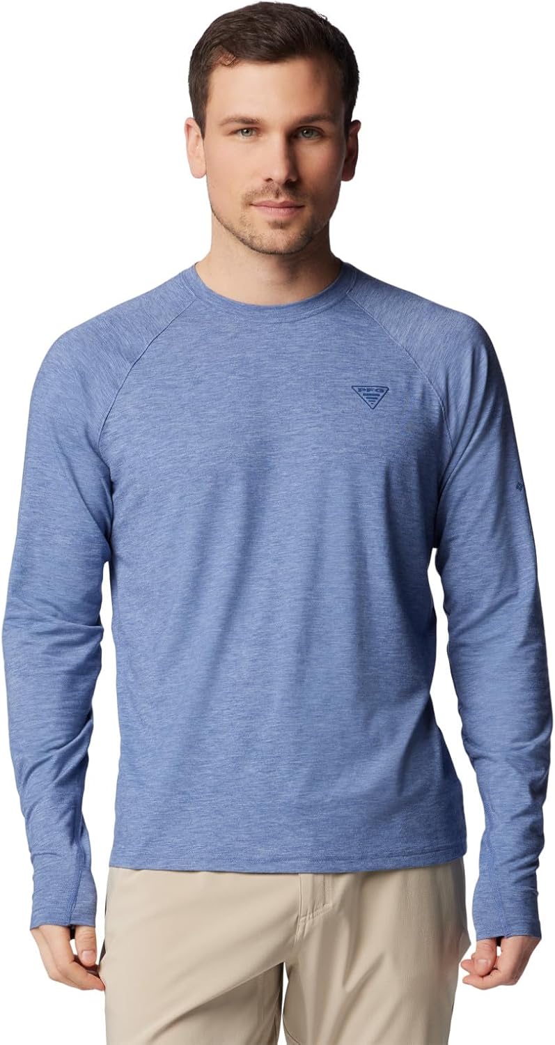 

Мужская футболка Columbia PFG Uncharted с длинным рукавом, Bluebell Heather, Синий, Мужская футболка Columbia PFG Uncharted с длинным рукавом, Bluebell Heather