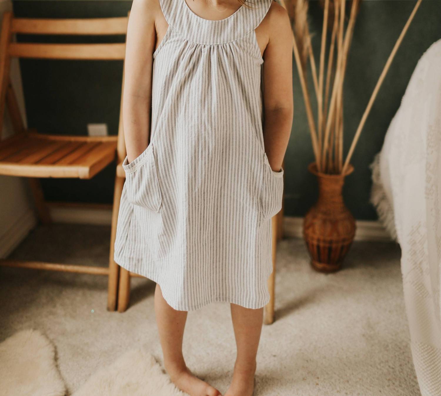 

Юбка-платье с карманами в полоску Natural Stripe Tate & Adele, Natural Stripe