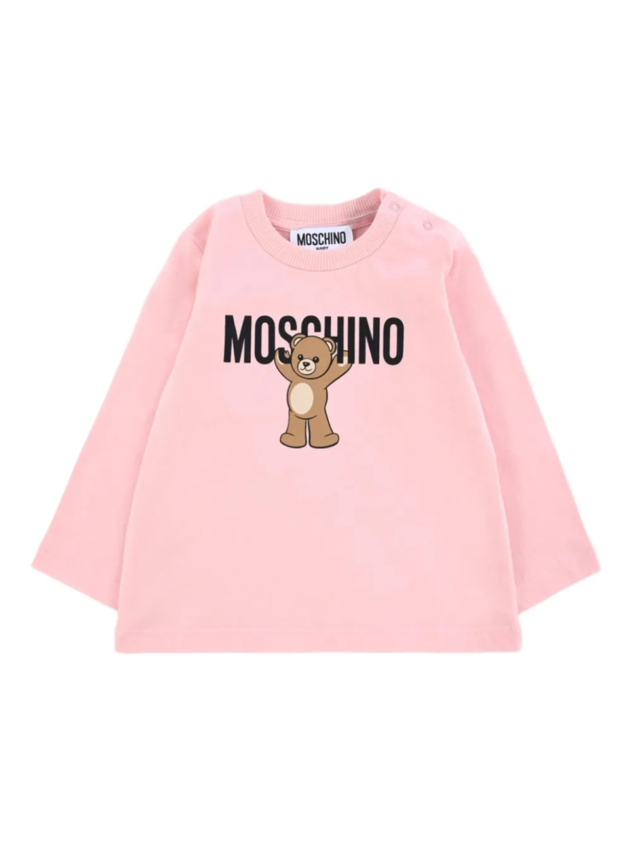 

Футболка Moschino Kids с длинными рукавами и принтом «Тедди», розовый