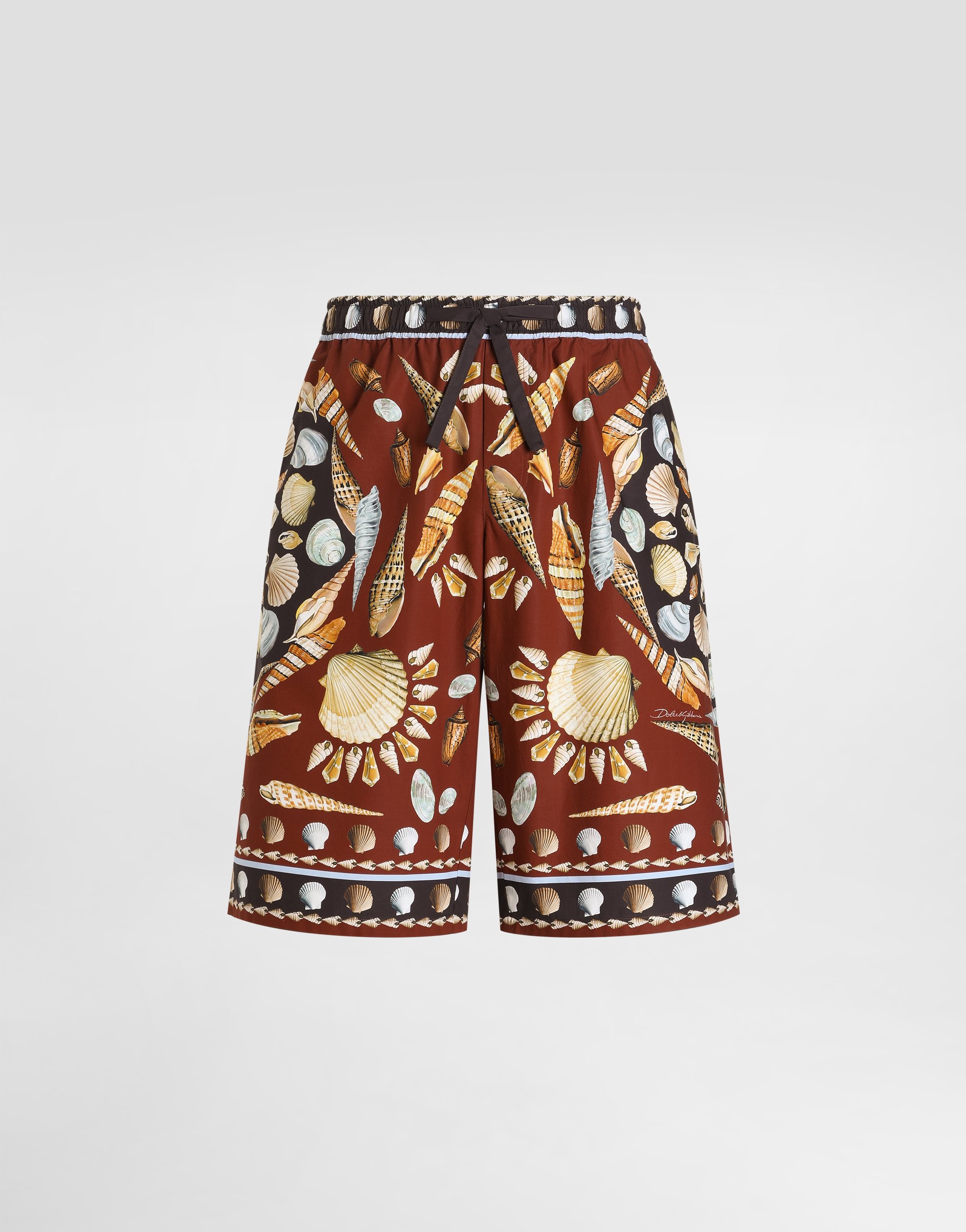 

Брюки из поплина с принтом ракушек Dolce & Gabbana, мультиколор