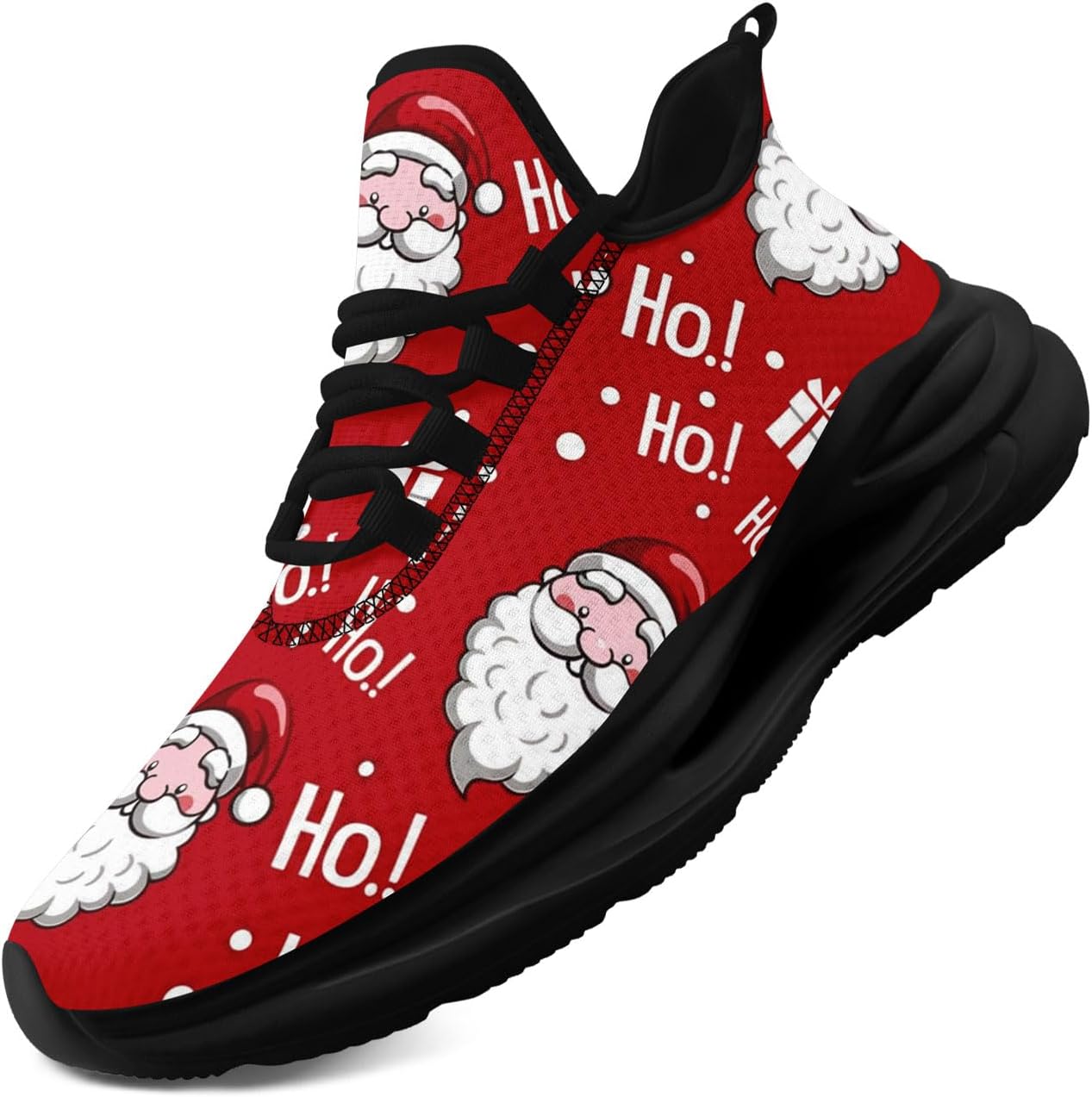 

Кроссовки с рождественской тематикой Санта-Клауса для мужчин и женщин - удобные теннисные и ходовые обувь, амортизирующие спортивные кроссовки для тренировок Coolcustomize, белый