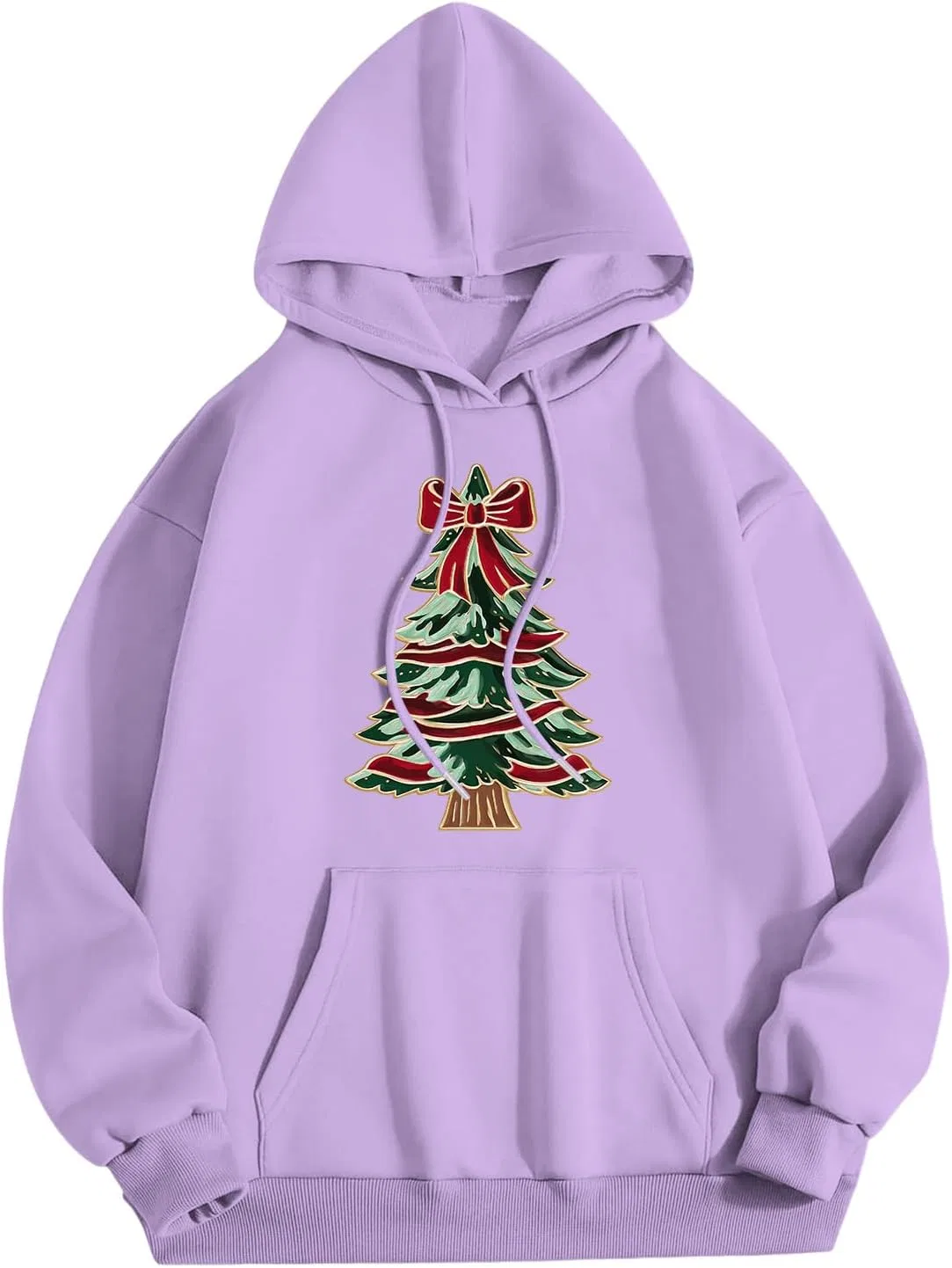 Женская худи с принтом Christmas Tree, Lavender — фото 4