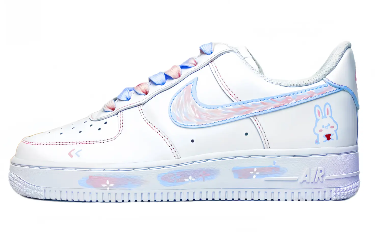 

Кроссовки для скейтбординга Air Force 1 женские низкие розовый/синий/белый Nike