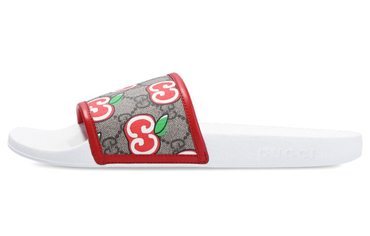 Шлепанцы женские Gucci Apple Logo, белый