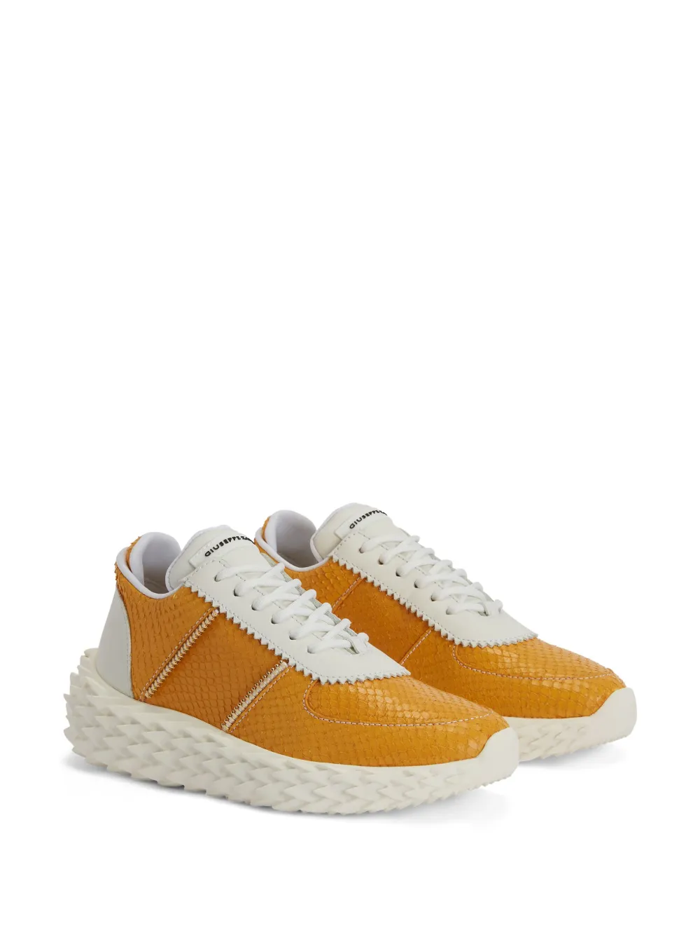 Кроссовки Urchin с тиснением под кожу змеи Giuseppe Zanotti, желтый — фото 2