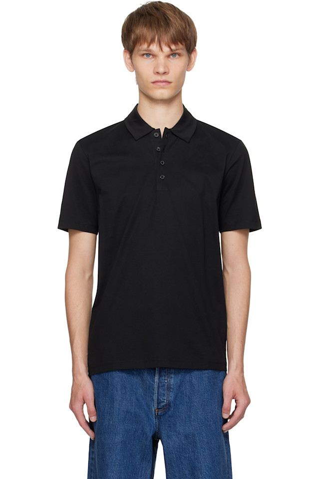 

Поло из мерсеризованного хлопка приталенного кроя Hugo, черный