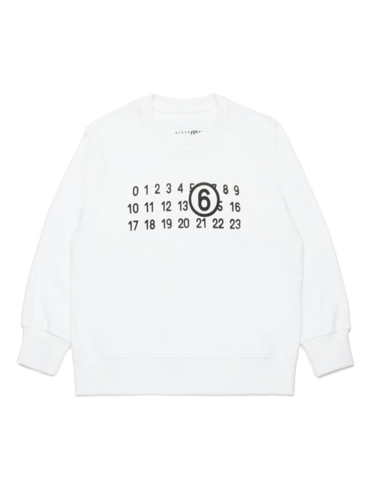 

MM6 Maison Margiela Kids хлопковая толстовка с принтом цифр, белый