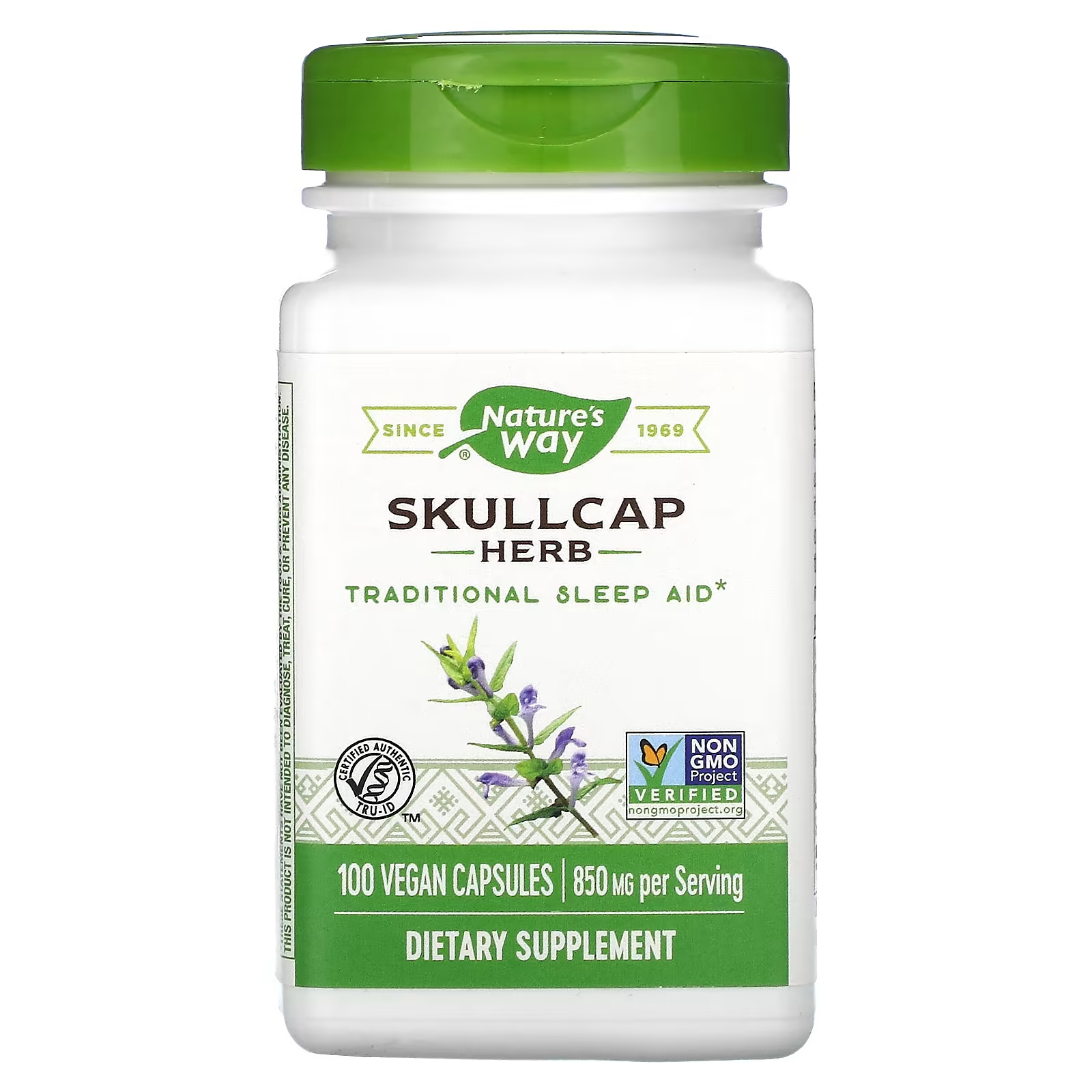 

Добавка Nature's Way Skullcap Herb 850 мг, 100 веганских капсул