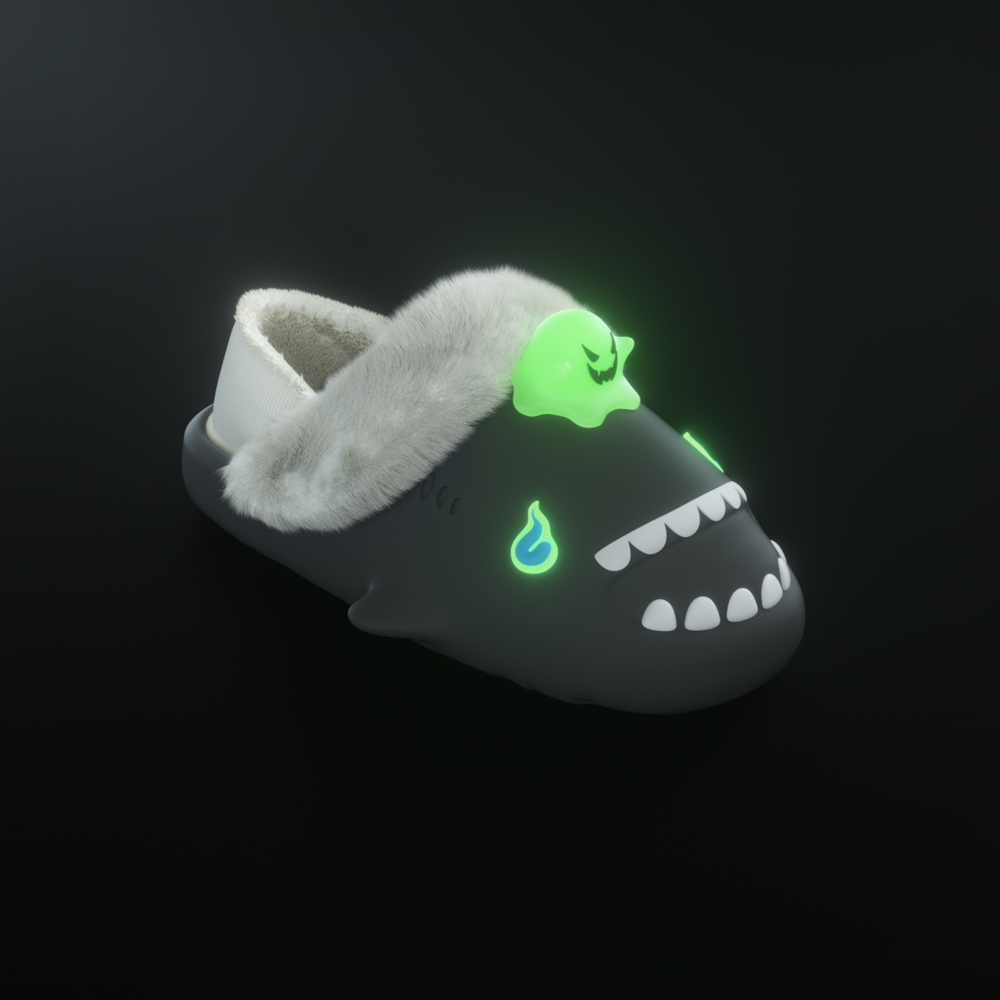 HelloSlippers Акула Зимние Акульи Кости Закрытые Тапочки На Каблуке Унисекс Розовые, цвет Pink — фото 4