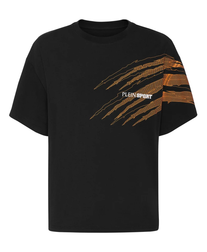 

Футболка с круглым вырезом, ss scratch Plein Sport, черный