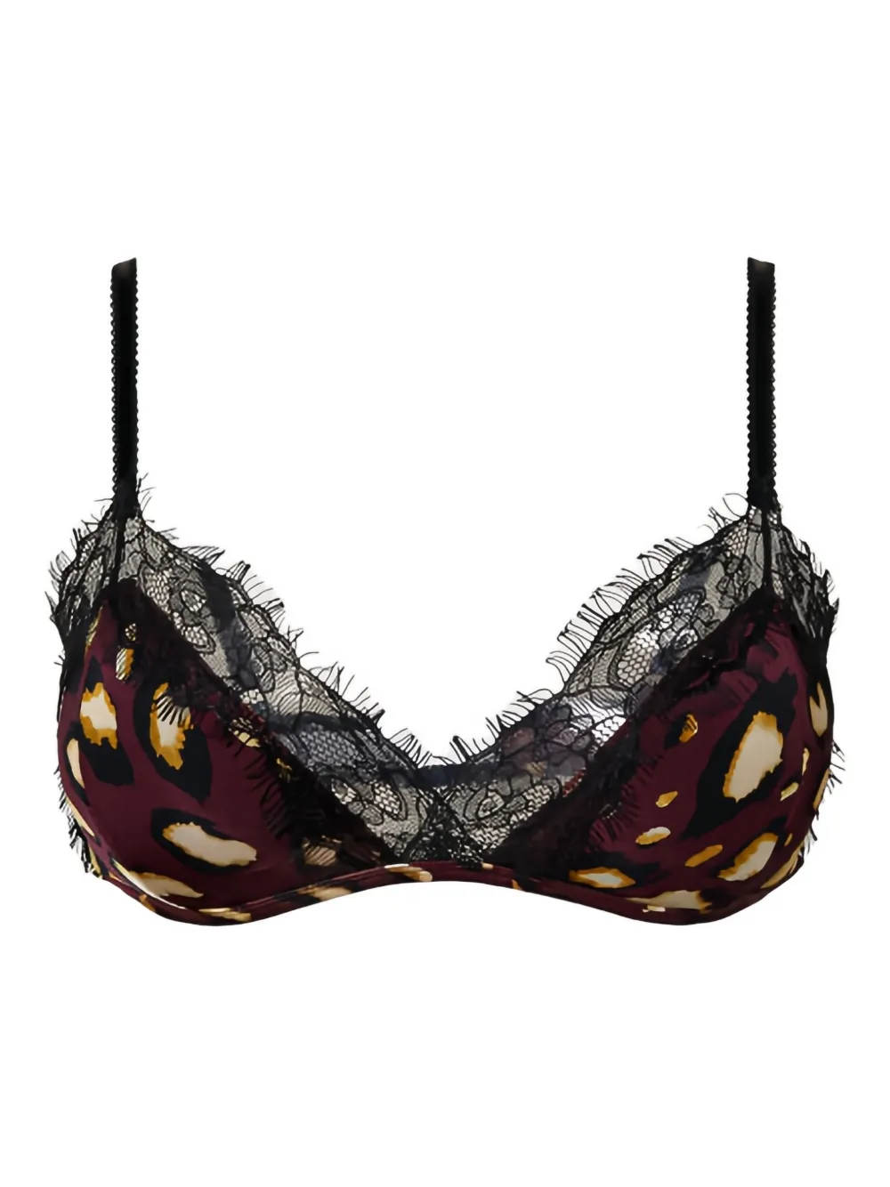

Бюстгальтер с анималистичным принтом и кружевной отделкой Twinset, красный