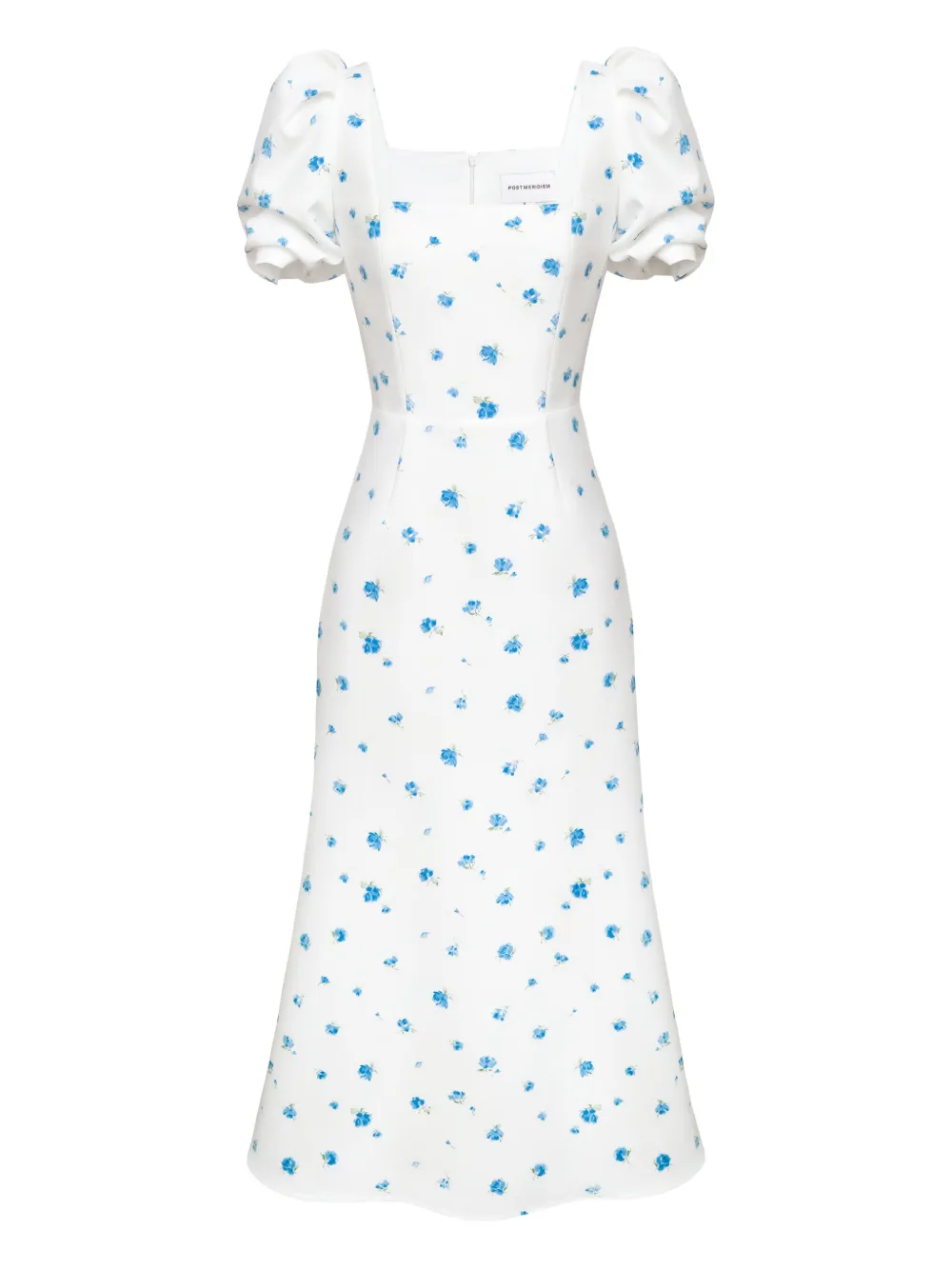 

Платье с квадратным вырезом и цветочным принтом Post Meridiem, белый