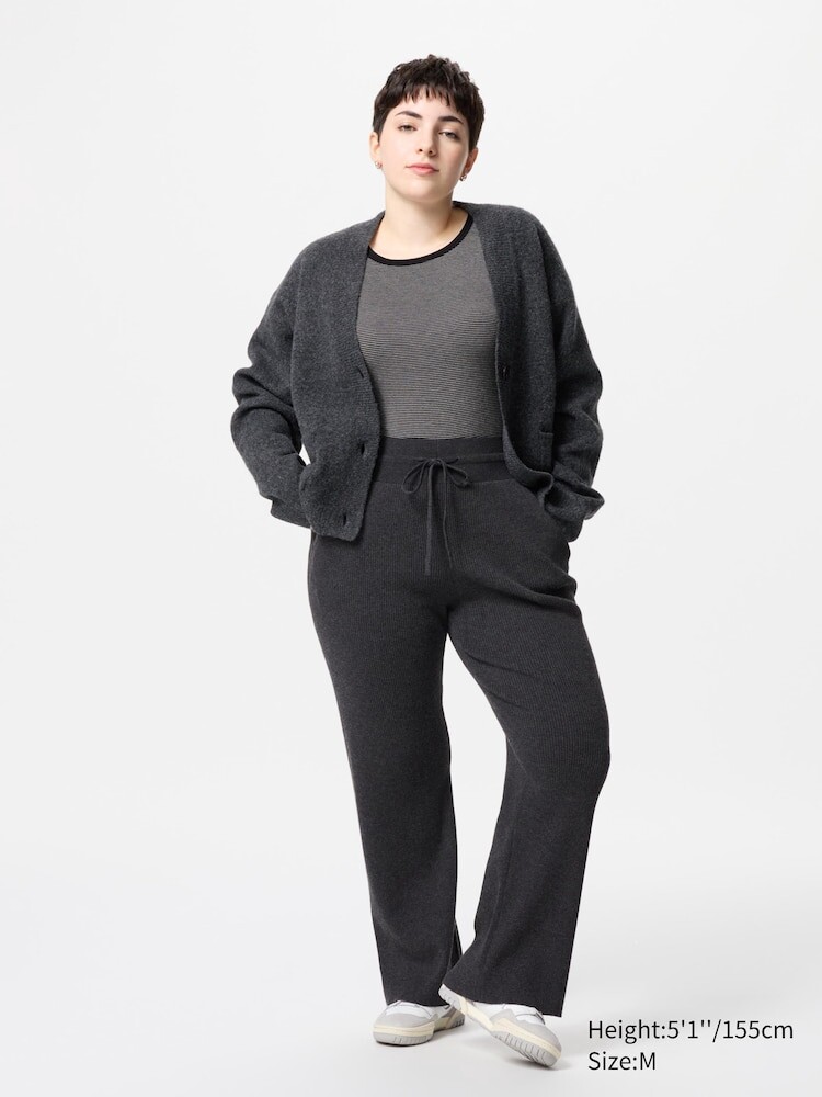 

Трикотажные брюки в рубчик Uniqlo, цвет 08 серый