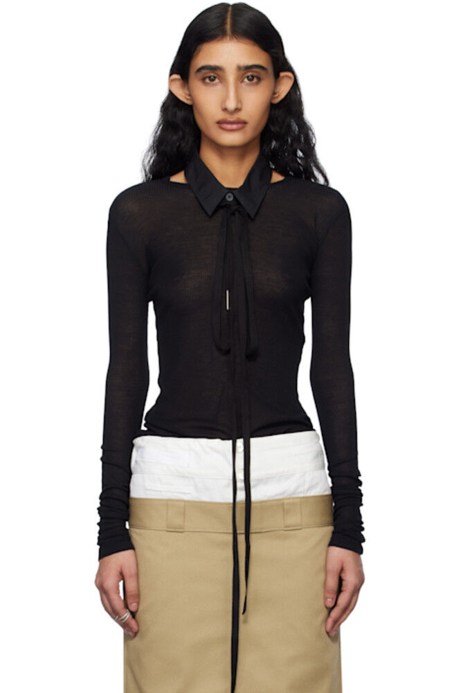 

Черная футболка с длинным рукавом Fiene Ann Demeulemeester