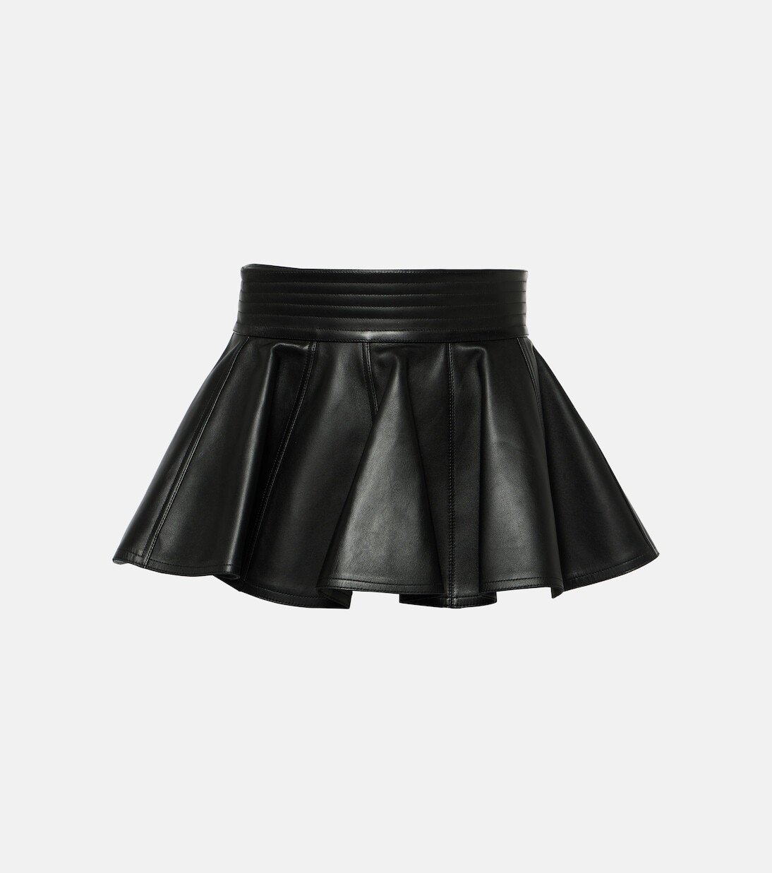 

Кожаный ремень с баской Alaïa, черный