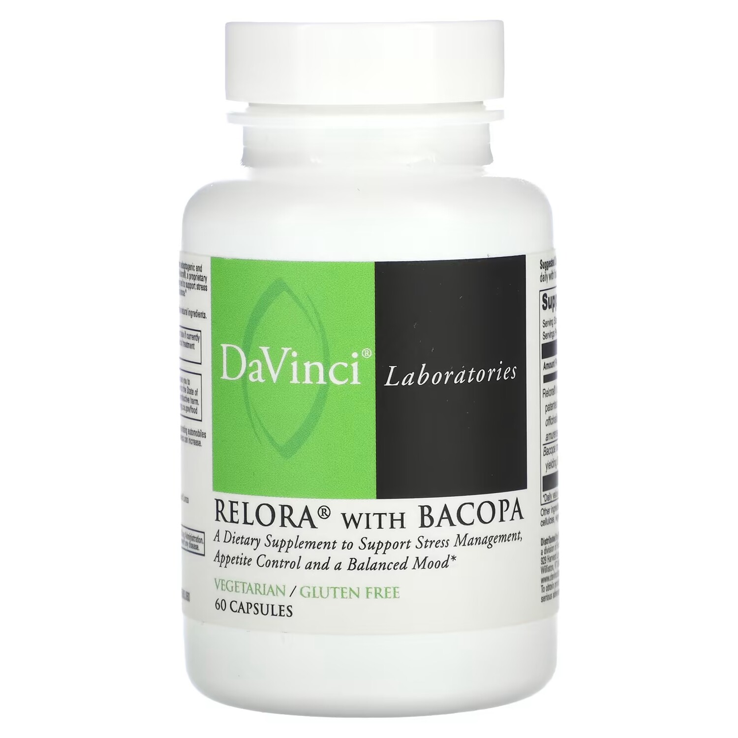 

Добавка DaVinci Laboratories of Vermont Relora с бакопой, 60 капсул