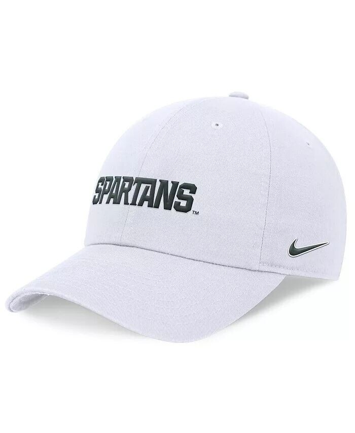 

Мужская белая шапка Michigan State Spartans 2024 On-Field Club с регулируемой головкой Nike