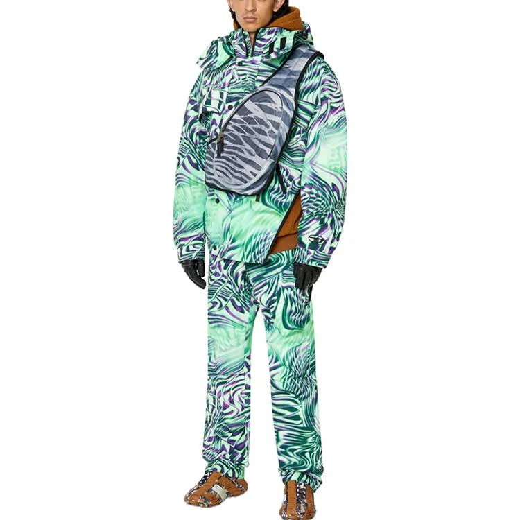 DIESEL FW22 Puffer Jacket Unisex черный белый зеленый — фото 3