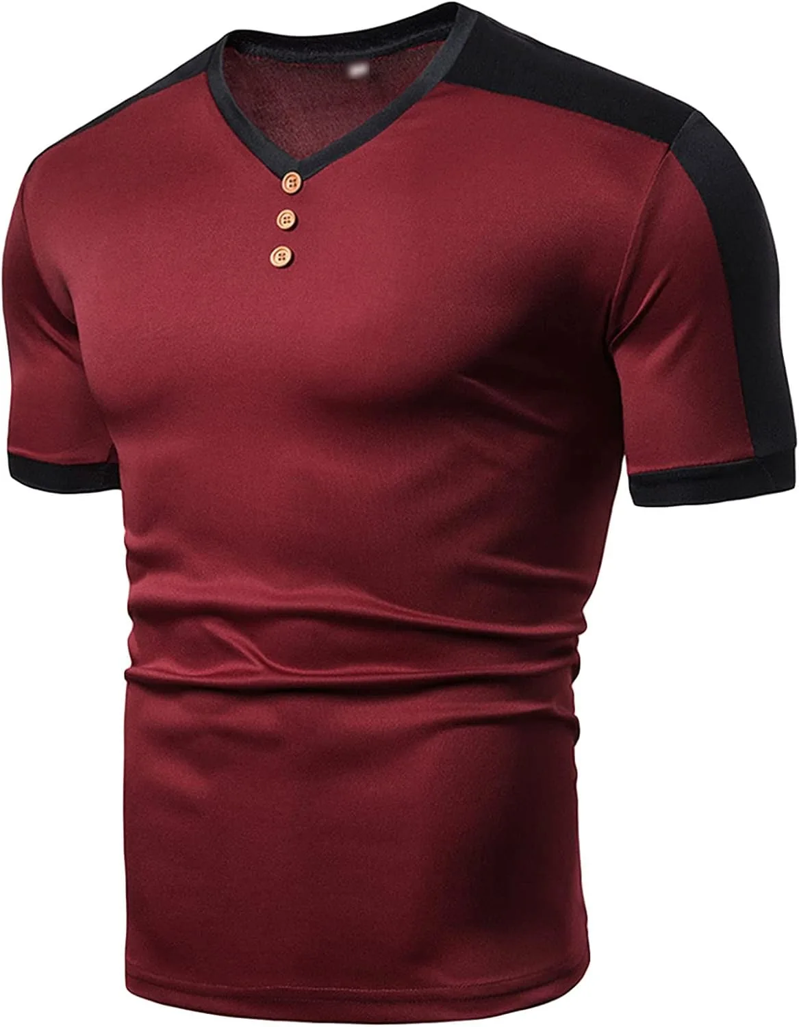 

Мужская хлопковая футболка Henley с коротким рукавом SWJGLITTR