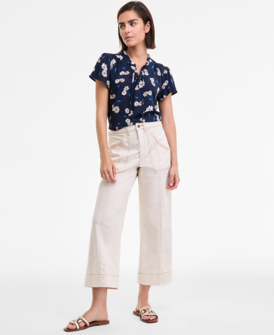 

Женские джинсы с высокой посадкой и широкими штанинами Tommy Hilfiger, Whitecap