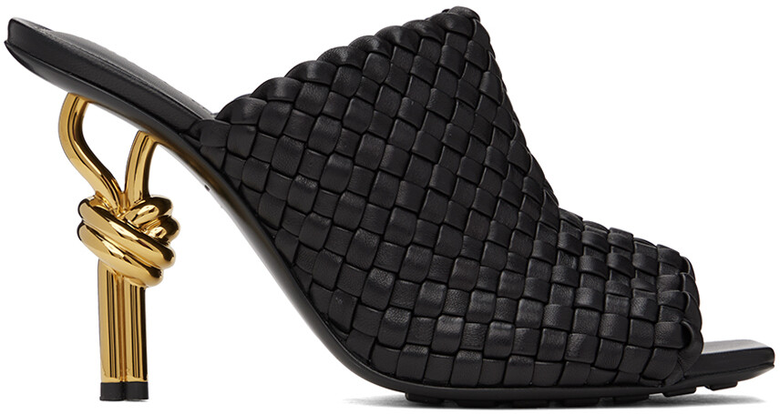 Черные мюли Bottega Veneta с узлом