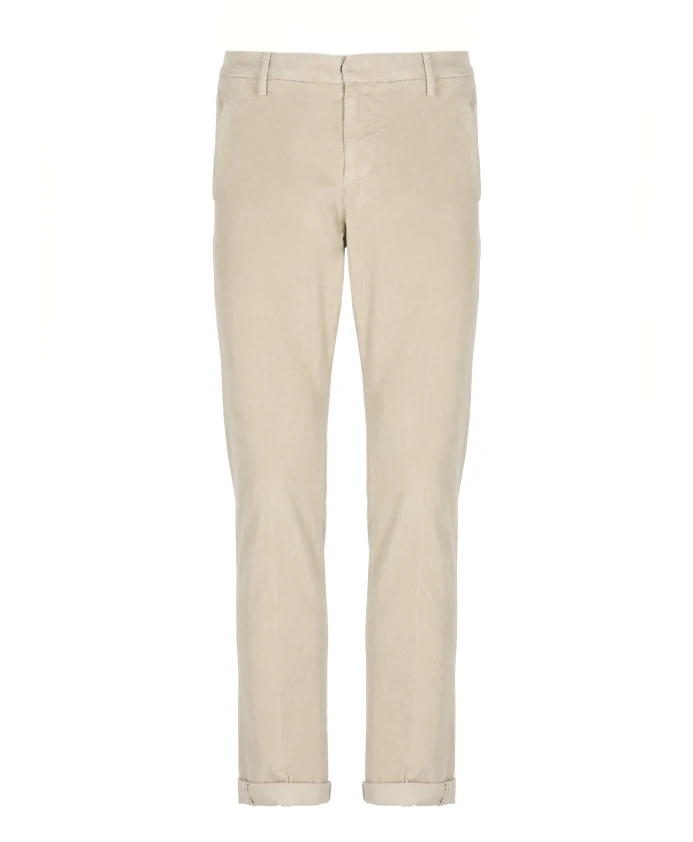 

Бежевые хлопковые мужские брюки с карманами Dondup, бежевый