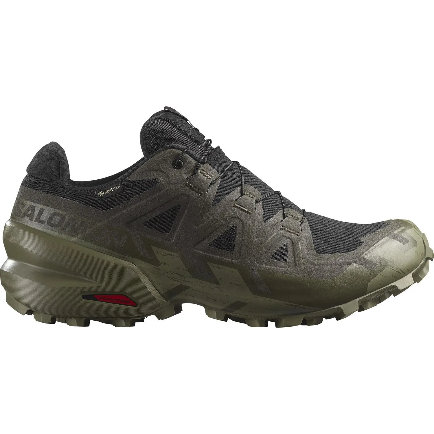 

Кроссовки для трейлраннинга Speedcross 6 GORE-TEX мужские Salomon, Black/Peat/Deep Lichen Green