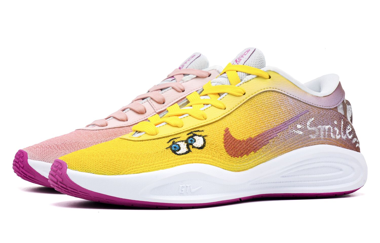 

Nike Баскетбольные кроссовки GT Hustle Academy, низкие, мужские, желто-розовые, непарные