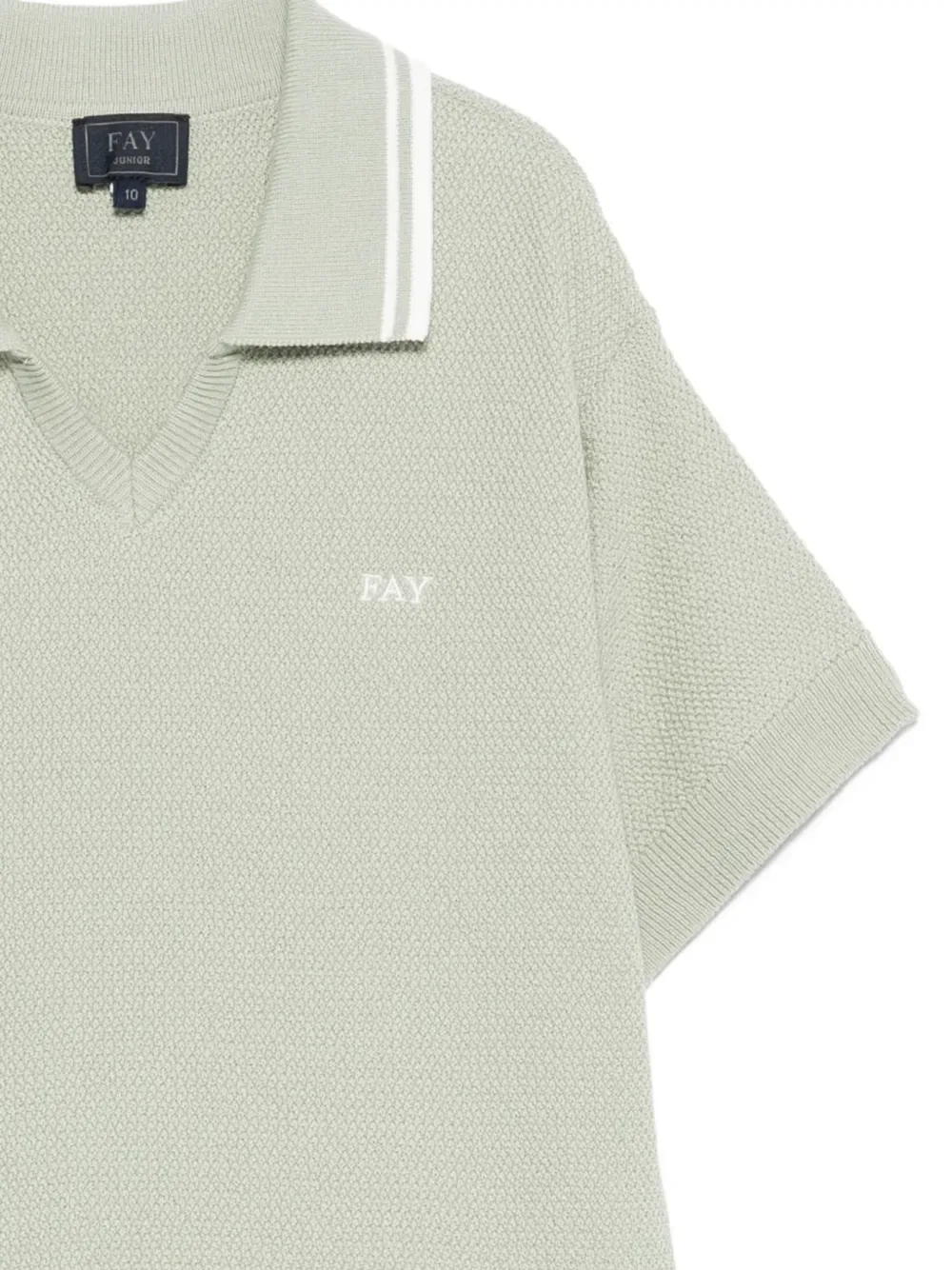 Футболка из вафельной вязки Fay Kids, зеленый — фото 3