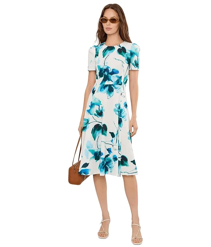 Платье A-line с цветочным принтом Calvin Klein, Regatta Multi — фото 2
