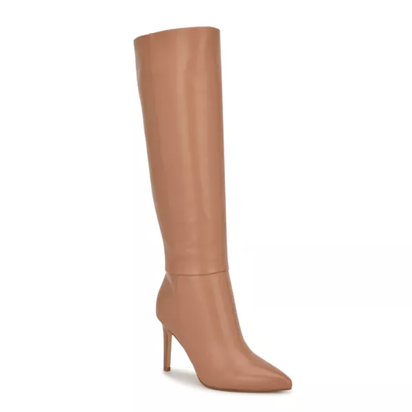Женские сапоги Richy с широким голенищем и острым носком Nine West, цвет light natural leather