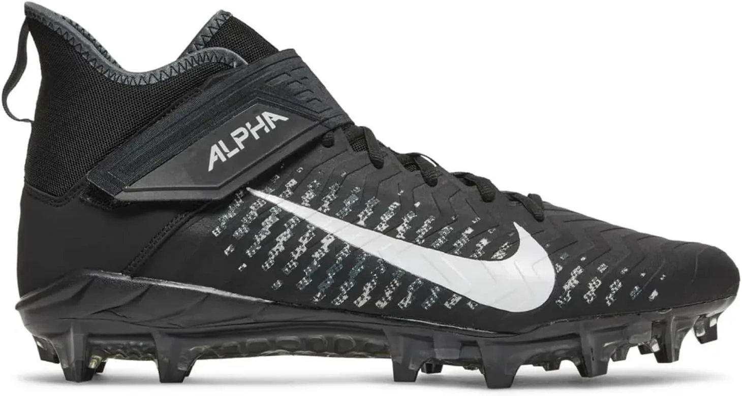 Футбольные бутсы Nike Men's Alpha Menace Pro 2 D - черный/белый, размер 7M US, черный/белый/серый — фото 3
