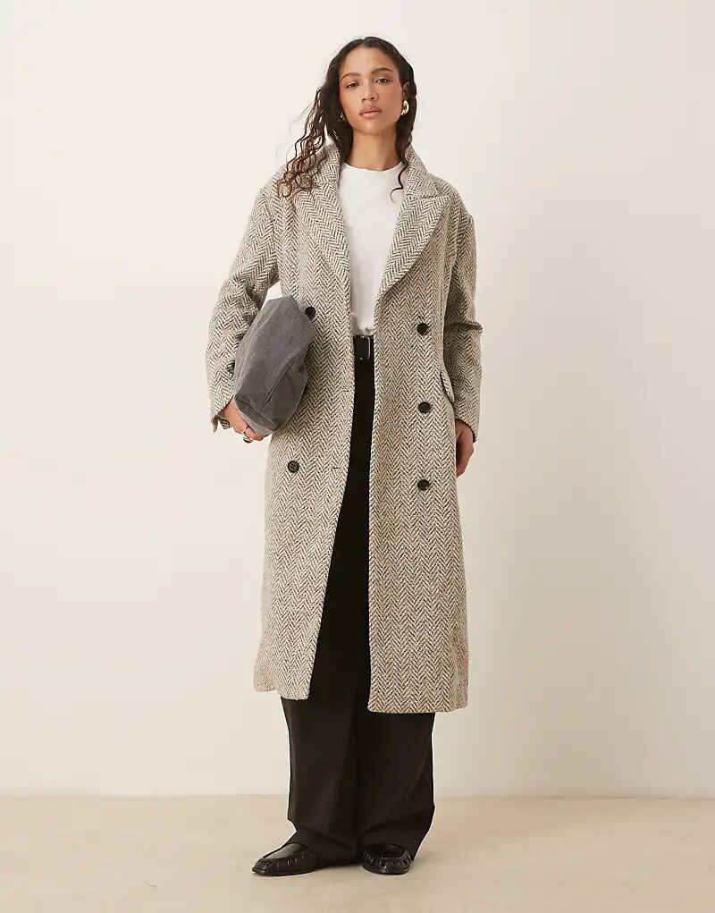 

Glamorous пальто свободного покроя серого цвета в ёлочку