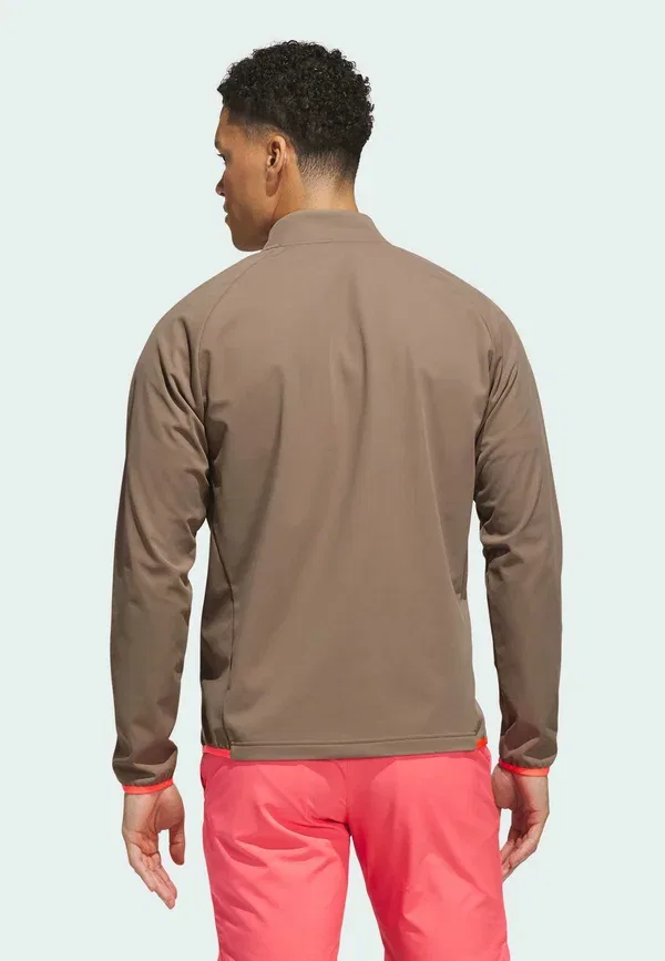 Свитшот с четверть-застежкой Adidas Golf Ultimate365, цвет хаки — фото 2