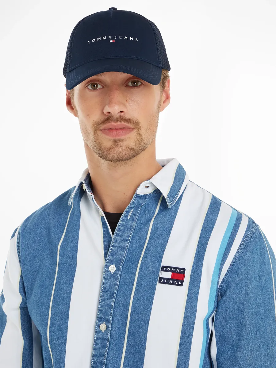 

Кепка Tommy Jeans "TJM LINEAR LOGO TRUCKER CAP" с надписью-логотипом, синий