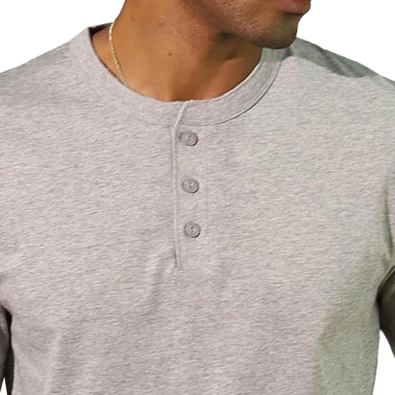 Мужская футболка Henley с коротким рукавом и пуговицами — фото 3