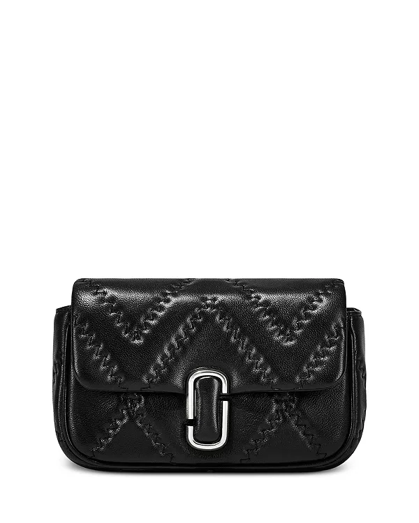 Миниатюрная стеганая кожаная сумка через плечо Marc Jacobs, черный — фото 4