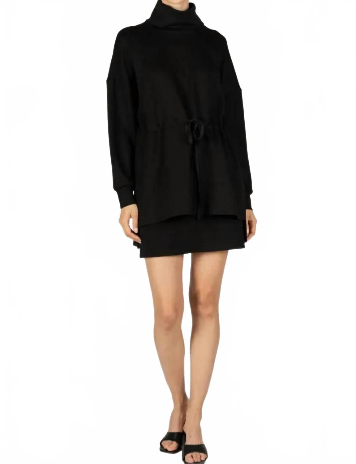 

Туника свитер с регулируемой кулиской на талии черный Before You