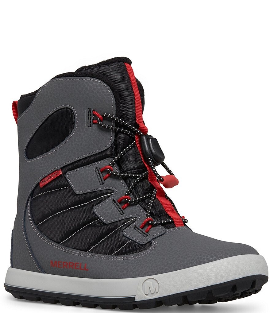 

Кожаные ботинки Merrell Boys Snow Bank 4 для холодной погоды (для малышей), серый